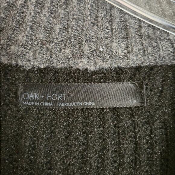 Oak + Fort Black + Gray Ribbed Knit Colorblock V-Neck Cardigan Size Men's S - Picture 6 of 7